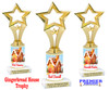 Gingerbread House theme trophy. 10" tall with choice of category.  Great for your Holiday events, contests and parties - open star