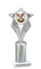 Reindeer theme trophy. Silver column. Choice of artwork.   Great for all of your holiday events and contests. 5086s