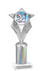 Reindeer theme trophy. Silver column. Choice of artwork.   Great for all of your holiday events and contests. 5086s