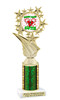 Candy Cane Cutie trophy. Green column. Choice of artwork.   Great for all of your holiday events and contests. 696