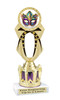 Mardi Gras Theme trophy.  Great trophy for your pageants, events, contests and more!   Crown riser with purple insert and choice of artwork on figure.  ph29