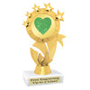 Heart - Valentine's trophy.  Great for your pageants, contests, events or your sweetheart.  Choice of Glitter Heart color.  Gold 6" trophy.  ph48