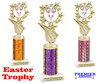 Easter theme Trophy. Choice of column color and height.  Great award for your pageants, events, competitions, parties and more. F696