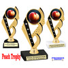 Peach trophy. 6" - 8" tall.  Great for your Peach Festival events,  baking, cookies, dessert competitions, pie eating contest and more. ph104