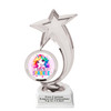 Unicorn theme trophy that will be a great award for your themed pageants, spring events, contests and more.  6" to 8" tall.  6081s