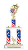 2 Column  Patriotic trophy. Flag column with choice of artwork and trophy height.   Great for your 4th of July events, contests, pageants and more.  F649