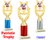 Patriotic theme trophy for your patriotic pageants, 4th of July events, contests, and more!  Choice of color and trophy height.  ph97