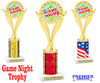 Game Night trophy for your family game nights, parties and more. Choice of color and trophy height.  ph80 Game Night trophy for your family game nights, parties and more. Choice of color and trophy height.  ph80