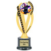 Halloween theme trophy.  Great for your Halloween pageants, events, contests and more. 6.5" - 8.5" tall.  Ph76