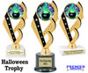 Halloween theme trophy.  Great for your Halloween pageants, events, contests and more. 6.5" - 8.5" tall.  Ph104