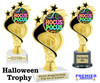 Halloween theme trophy.  Great for your Halloween pageants, events, contests and more. 6.5" - 8.5" tall.  Ph104-2