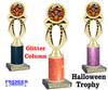 Halloween Trophy with glitter column. Choice of glitter color and height.  Great award for your pageants, events, contests,  parties and more. ph29  