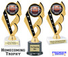 Homecoming theme trophy for you participants, courts, escorts and more. 6" to 8" tall with choice of base.   Ph104