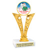 Ugly Sweater  trophy.   6" tall.  Great trophy for your Holiday Ugly Sweater contests and parties.  91546