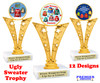 Ugly Sweater  trophy.   6" tall.  Great trophy for your Holiday Ugly Sweater contests and parties.  91546