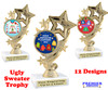 Ugly Sweater  trophy.   6" tall.  Great trophy for your Holiday Ugly Sweater contests and parties.  f649