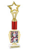 Holiday theme trophy. Choice of figure.  15" to 18" tall- Great for all of your holiday events and contests. R450-1