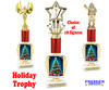 Holiday theme trophy. Choice of figure.  15" to 18" tall- Great for all of your holiday events and contests. R450-4