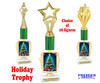 Holiday theme trophy. Choice of figure.  15" to 18" tall- Great for all of your holiday events and contests. R450-5