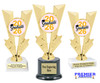 Graduation theme trophy. Celebrate their achievement with this beautiful trophy! 6" to 8" tall with choice of base.  92746-2