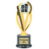 Graduation theme trophy. Celebrate their achievement with this beautiful trophy! 6" to 8" tall with choice of base.  ph76