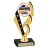 Graduation theme trophy. Celebrate their achievement with this beautiful trophy! 6" to 8" tall with choice of base.  ph104