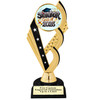 Graduation theme trophy. Celebrate their achievement with this beautiful trophy! 6" to 8" tall with choice of base.  ph104-2