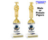 Graduation theme trophy. Celebrate their achievement with this beautiful trophy! Male or Female figure.  Design 1