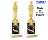 Graduation theme trophy. Celebrate their achievement with this beautiful trophy! Male or Female figure.  Design 2