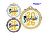 Graduation theme medal. Celebrate their achievement! Choice of gold, silver or bronze finish.  950