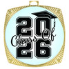 Graduation theme medal. Celebrate their achievement! Choice of gold, silver or bronze finish.  929