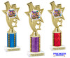 Mardi Gras trophy.   Great trophy for your Mardi Gras events, costume contests, pageants and more.  ph81