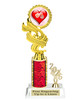 Valentine - Heart trophy that will be great for pageants, contests or the Sweetheart in your life.  Select trophy height and column color. With current year. Height starts at 10" tall - ph40