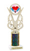 Valentine - Heart theme trophy.   Great trophy for your Valentine events, costume contests, pageants and more. h415