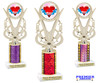 Valentine - Heart theme trophy.   Great trophy for your Valentine events, costume contests, pageants and more. h415