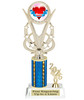  Valentine - Heart trophy that will be great for pageants, contests or the Sweetheart in your life.  Select trophy height and column color. With current year. Height starts at 10" tall - h415