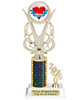  Valentine - Heart trophy that will be great for pageants, contests or the Sweetheart in your life.  Select trophy height and column color. With current year. Height starts at 10" tall - h415