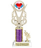  Valentine - Heart trophy that will be great for pageants, contests or the Sweetheart in your life.  Select trophy height and column color. With current year. Height starts at 10" tall - h415