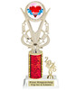  Valentine - Heart trophy that will be great for pageants, contests or the Sweetheart in your life.  Select trophy height and column color. With current year. Height starts at 10" tall - h415
