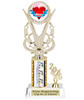  Valentine - Heart trophy that will be great for pageants, contests or the Sweetheart in your life.  Select trophy height and column color. With current year. Height starts at 10" tall - h415