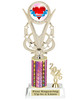  Valentine - Heart trophy that will be great for pageants, contests or the Sweetheart in your life.  Select trophy height and column color. With current year. Height starts at 10" tall - h415
