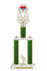  2 column  Valentine - Heart theme trophy. Great trophy for your Valentine events, costume contests, pageants and more. H415