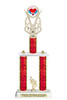  2 column  Valentine - Heart theme trophy. Great trophy for your Valentine events, costume contests, pageants and more. H415