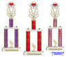  2 column  Valentine - Heart theme trophy. Great trophy for your Valentine events, costume contests, pageants and more. H415