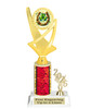 St Patrick's Day trophy that will be great for pageants, contests or the Leprechaun in your life.  Select trophy height and column color. With current year. Height starts at 10" tall - ph107