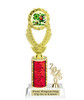 St Patrick's Day trophy that will be great for pageants, contests or the Leprechaun in your life.  Select trophy height and column color. With current year. Height starts at 10" tall - ph44