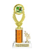 St Patrick's Day trophy that will be great for pageants, contests or the Leprechaun in your life.  Select trophy height and column color. With current year. Height starts at 10" tall - ph44