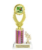 St Patrick's Day trophy that will be great for pageants, contests or the Leprechaun in your life.  Select trophy height and column color. With current year. Height starts at 10" tall - ph44