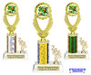 St Patrick's Day trophy that will be great for pageants, contests or the Leprechaun in your life.  Select trophy height and column color. With current year. Height starts at 10" tall - ph44