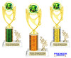 St Patrick's Day trophy that will be great for pageants, contests or the Leprechaun in your life.  Select trophy height and column color. With current year. Height starts at 10" tall - ph28